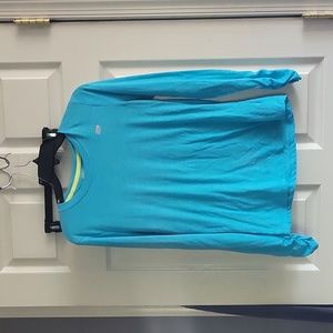 Marika Tek Bright Blue Ruched Activewear Top Size M